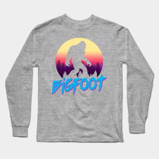 Bigfoot - Retro Aesthetic Tribute Design Long Sleeve T-Shirt